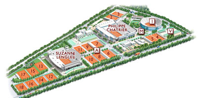 Roland Garros Stadium Map